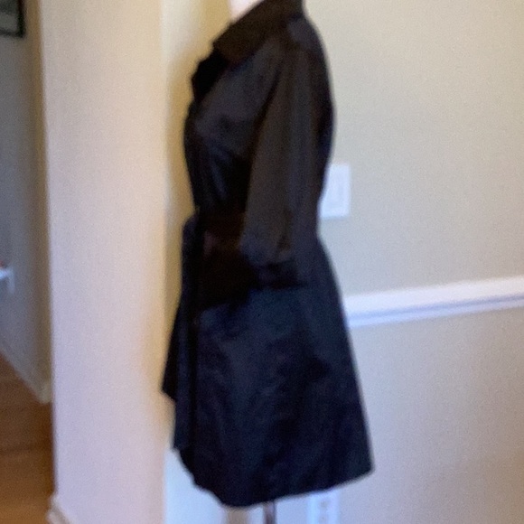 Esprit Outerwear slightly shiny black trench style raincoat.  Size large.  EUC - Picture 4 of 11